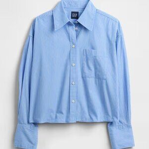 Organic Cotton Straight-Hem Crop Shirt NWT